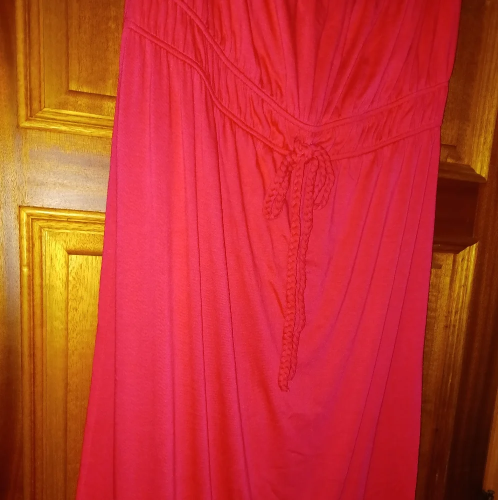 Plus Sleeveless, Red, Flounce Hem Maxi Dress Sz.2X=20 - Picture 2 of 4